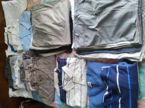 Very Large size Mens Mixed Clothing shirts 4X and 5x .Pants size 48. Shorts size 48.