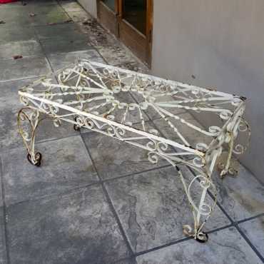 Very pretty vintage metal coffee table, no glass, naturally distressed, very sturdy R990