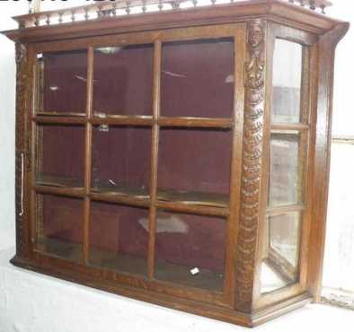 Very Rare,19th Century, Dutch carved oak hanging vitrine