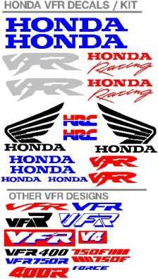 VFR Honda decals stickers graphic kits all models