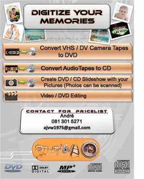 VHS  DV Camera Tapes to DVD conversion