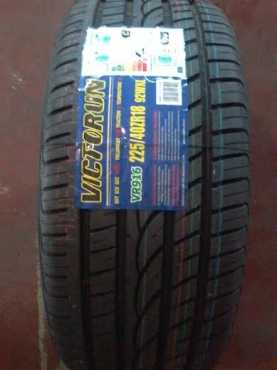 Victorun new tyres selling at R1500 each fitted and balanced. Sizes 225-40-18 Normal.