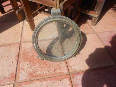 VINTAGE MARINE BRASS PORT HOLE ROUND PLATE WITH GL