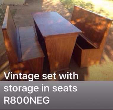 Vintage set with storage in seats