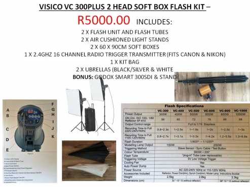 Visico Photographic Equipment  special if you buy all R9500