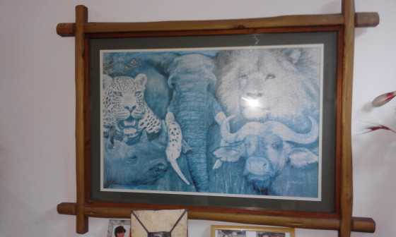 Wall Decoration - Big Five with frame