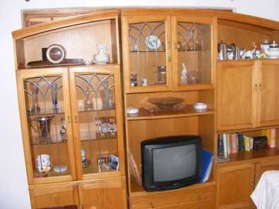 Wall unit, three pieces, oak, beautiful condition