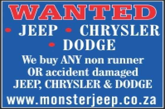 WANTED Jeep , Chrysler , Dodge accident vehicles