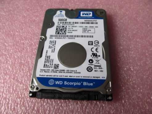 WD5000LPVT-22G33T0, DCM HHCVJHBB, Western Digital 500GB SATA 2.5 Hard Drive