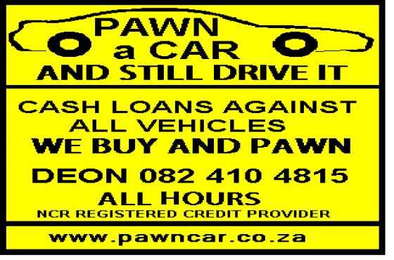 We buy and pawn cars and bakkies