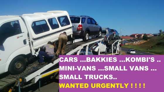We buy as is used cars and bakkies and taxis and small trucks