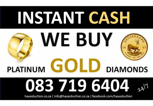 We Buy Gold , Platinum, Diamonds and Kruger Rands for INSTANT Cash