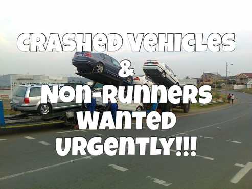 We urgently looking to purchase at least 100 cars and bakkies Running and Non Running