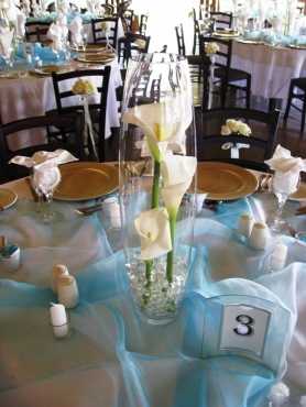 WEDDING DCOR HIRE - LINEN, VASES, CROCKERY, CUTLERY, TABLES, CHAIRS amp MUCH MORE...