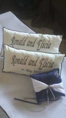 Wedding garters and ring pillows