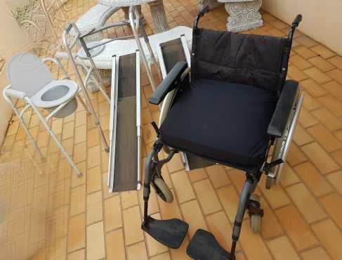 Wheelchair, Commode, Telescopic Ramps amp Walker.