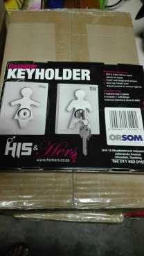 WHITE HIS AND HERS KEYHOLDERS