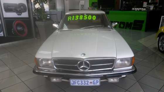 White Mercedes 450 SLC For Sale