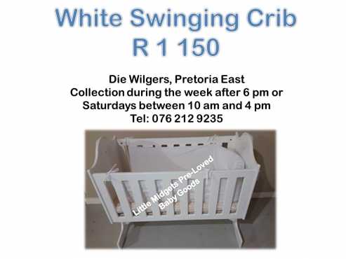 White Swinging Crib - Please whats app during office hours