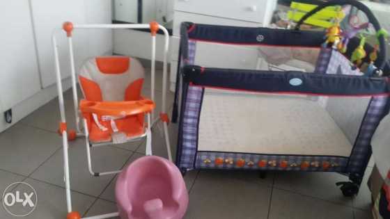 Whole pram, Cot, swing, chair