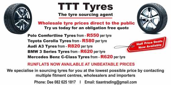 Wholesale tyre prices direct to the public