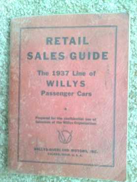 Willys 1937 cars, and Retail sales guide of 1937 vehicles