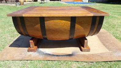 Wine barrel coffee table