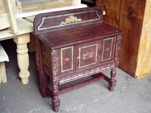 Wine Red Pine Washstand (885x400x770)