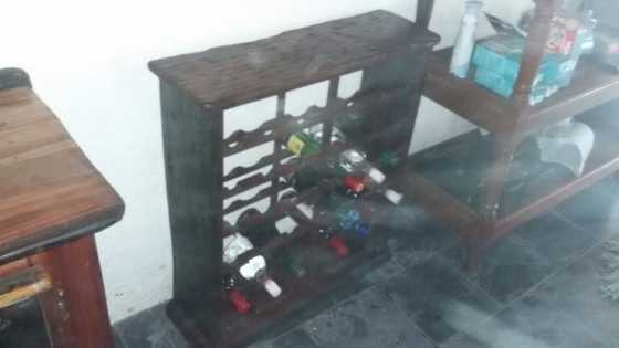 Wine stand made out of sleeper wood