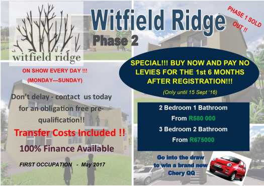 WITFIELD - BOKSBURG  (NEW DEVELOPMENT - PHASE 2)