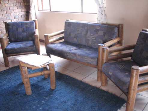 Wooden 4 seater lounge set - ideal for informal social area, patio or lapa