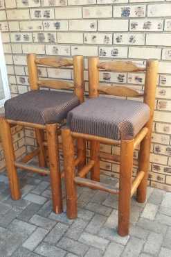 Wooden bar chairs x 2. R 450 each