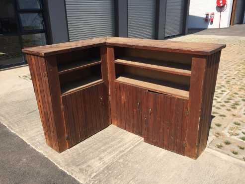 Wooden Bar L-Shaped with stools