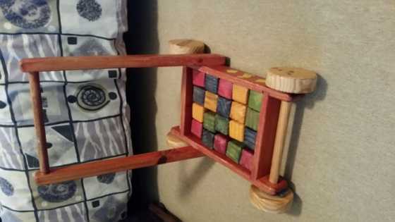 Wooden Blocks and cart.