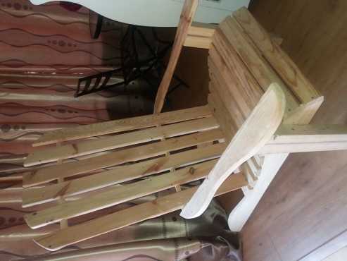 wooden deck or garden chair.