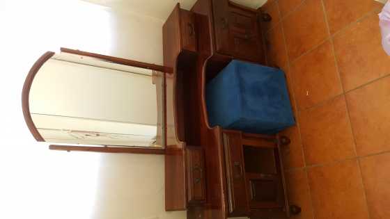 Wooden dressing table with matching bed side tables