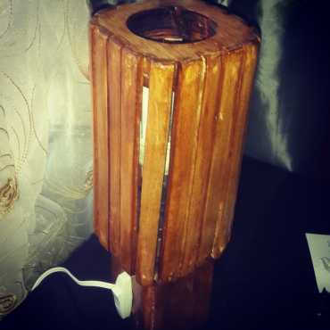 wooden headboard lamps. R450pair