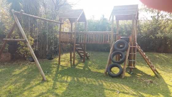 Wooden jungle gym