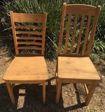 Wooden mismatched chairs