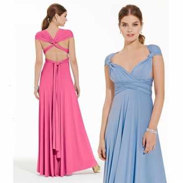 Wrap and tie Long Bridesmaid Dress (Infinity dress) - Over 100 colours to choose from