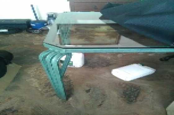 wrought iron glass table