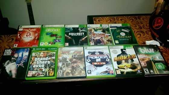 Xbox 360, 2 remotes and 11 games for sale