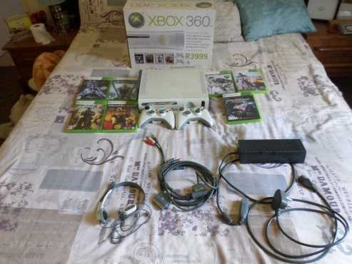 Xbox 360 20GB console with 2 controllers and 7 games (NEGOTIABLE)