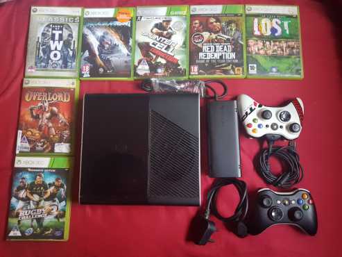 Xbox 360 (250GB)  Games and 2 Controls