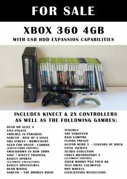 XBOX 360 incl 24 Games and Kinect