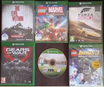 XBOX ONE GAMES X 6 R350 EACH in covers AS NEW