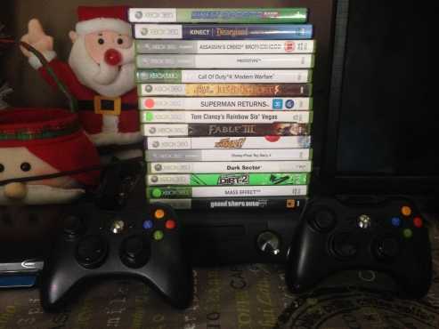 XBOX360  Kinekt  2 Remotes  15 Games