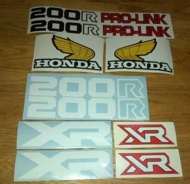 XR 200R Honda stickers decals graphics sets