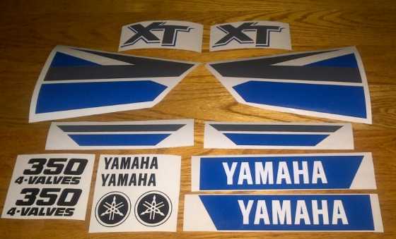 XT 350 Yamaha stickers graphics for a year 2000 model bike