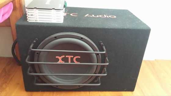 XTC 3000w subwoofer in new xtc box and a powerbass